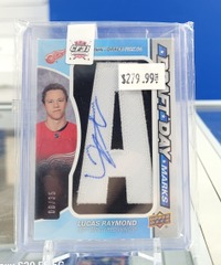 Lucas Raymond 2021-22 - Draft Day Marks Autograph /35 Sp game Used Upper Deck